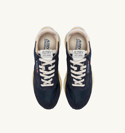 REELWIND LOW SNEAKERS IN BLUE SPACE AND WHITE NYLON AND SUEDE - AUTRY Classic