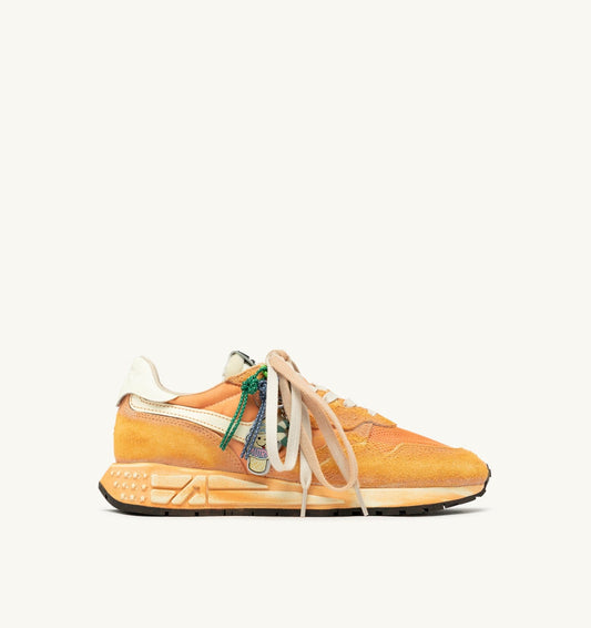 REELWIND SUPER VINTAGE SNEAKERS IN WHITE AND ORANGE SUEDE AND NYLON - AUTRY Latest