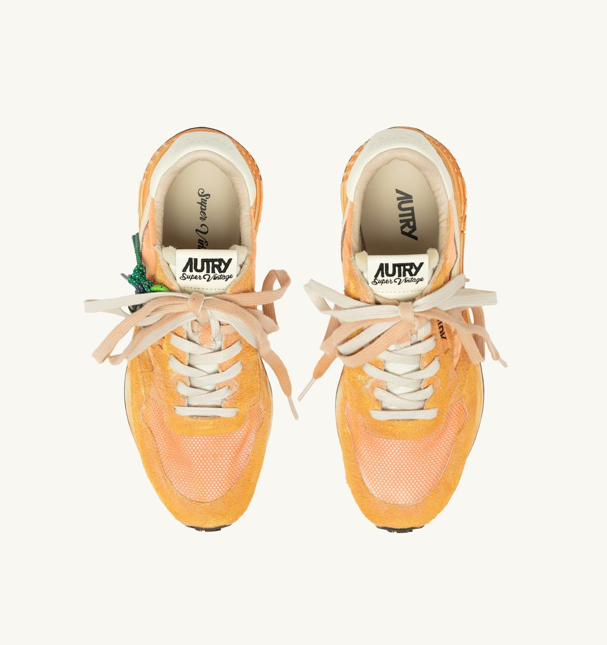 REELWIND SUPER VINTAGE SNEAKERS IN WHITE AND ORANGE SUEDE AND NYLON - AUTRY Latest