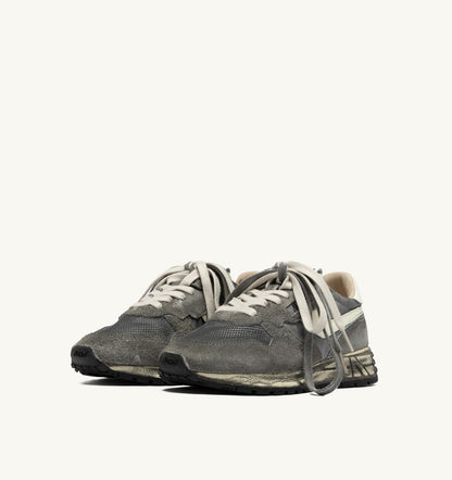 REELWIND SUPER VINTAGE SNEAKERS IN WHITE AND BLACK SUEDE AND NYLON - AUTRY Quality