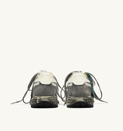 REELWIND SUPER VINTAGE SNEAKERS IN WHITE AND BLACK SUEDE AND NYLON - AUTRY Quality