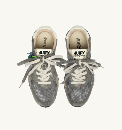 REELWIND SUPER VINTAGE SNEAKERS IN WHITE AND BLACK SUEDE AND NYLON - AUTRY Quality