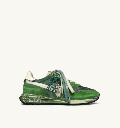 REELWIND SUPER VINTAGE SNEAKERS IN WHITE AND GREEN SUEDE AND NYLON - AUTRY Classic