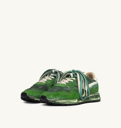 REELWIND SUPER VINTAGE SNEAKERS IN WHITE AND GREEN SUEDE AND NYLON - AUTRY Classic