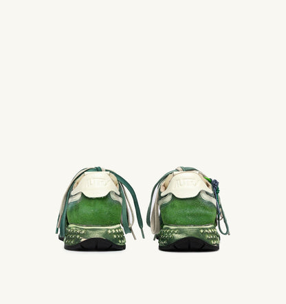REELWIND SUPER VINTAGE SNEAKERS IN WHITE AND GREEN SUEDE AND NYLON - AUTRY Classic