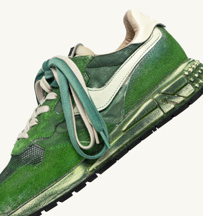 REELWIND SUPER VINTAGE SNEAKERS IN WHITE AND GREEN SUEDE AND NYLON - AUTRY Classic