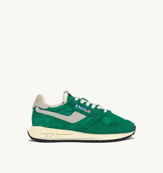 REELWIND LOW SNEAKERS IN GREEN NYLON AND SUEDE - AUTRY Everyday