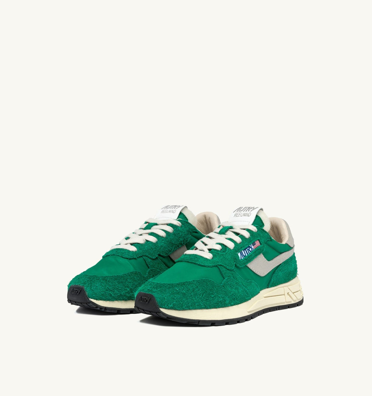 REELWIND LOW SNEAKERS IN GREEN NYLON AND SUEDE - AUTRY Everyday