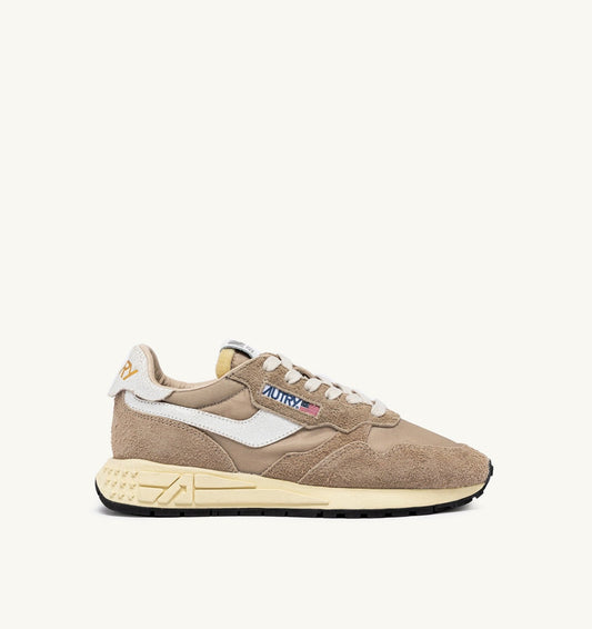 REELWIND LOW SNEAKERS IN PEPPER AND WHITE NYLON AND SUEDE - AUTRY Value