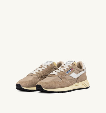 REELWIND LOW SNEAKERS IN PEPPER AND WHITE NYLON AND SUEDE - AUTRY Value