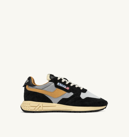 REELWIND LOW SNEAKERS IN BLACK SUEDE AND REFLECTIVE NYLON - AUTRY Classic