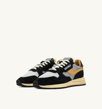 REELWIND LOW SNEAKERS IN BLACK SUEDE AND REFLECTIVE NYLON - AUTRY Classic
