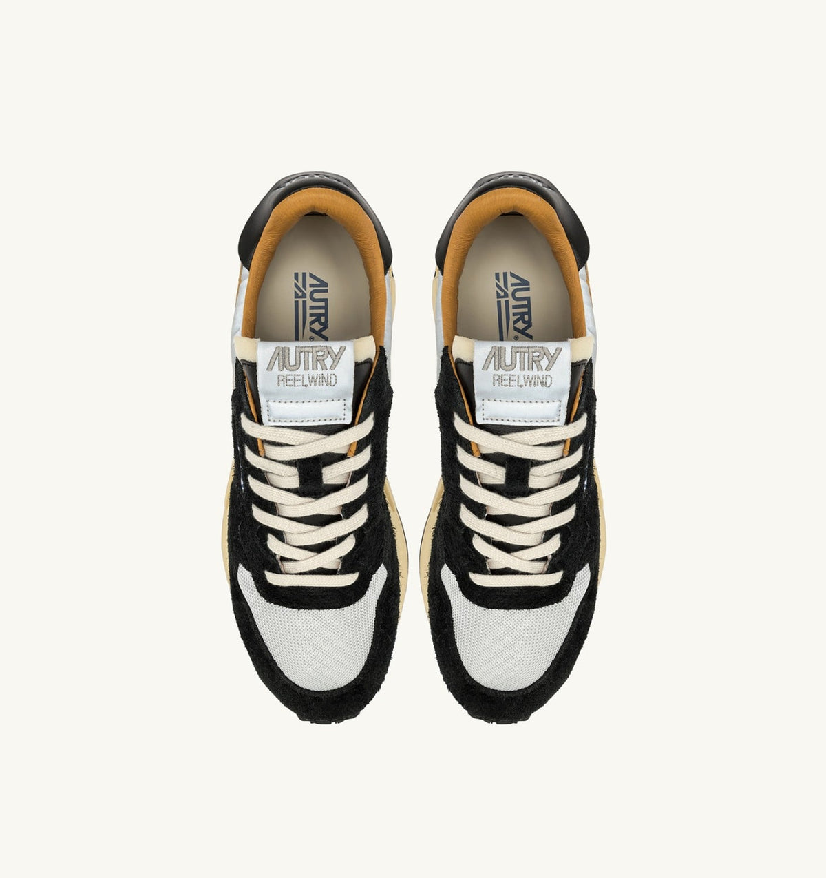 REELWIND LOW SNEAKERS IN BLACK SUEDE AND REFLECTIVE NYLON - AUTRY Classic