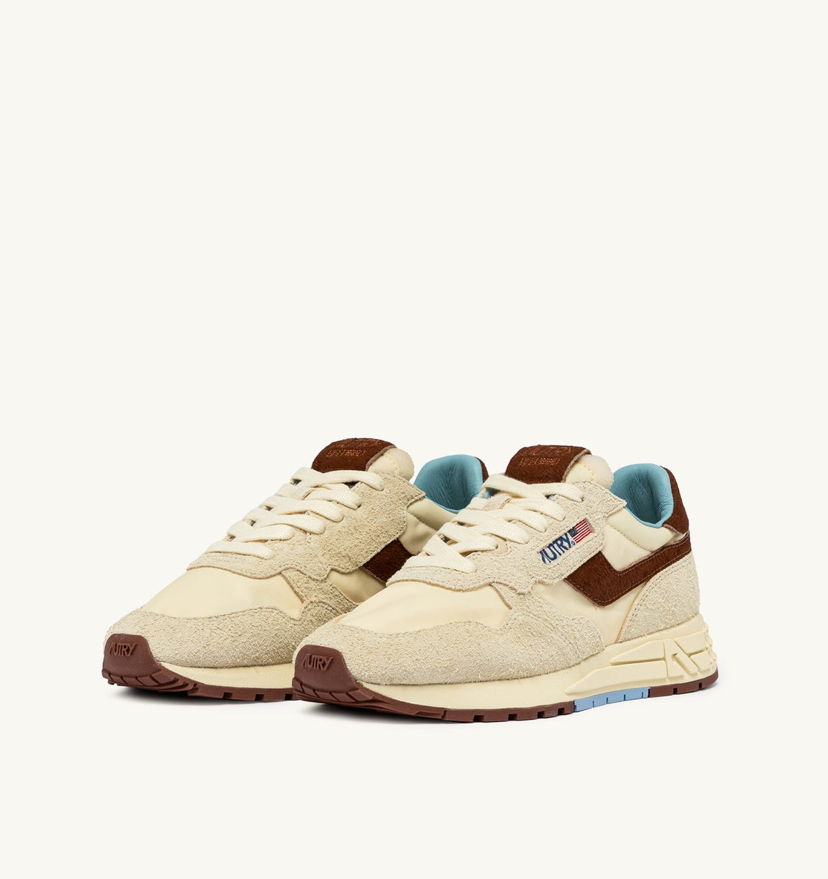 REELWIND LOW SNEAKERS IN NYLON AND SUEDE COLOR BROWN AND NUT - AUTRY Essential