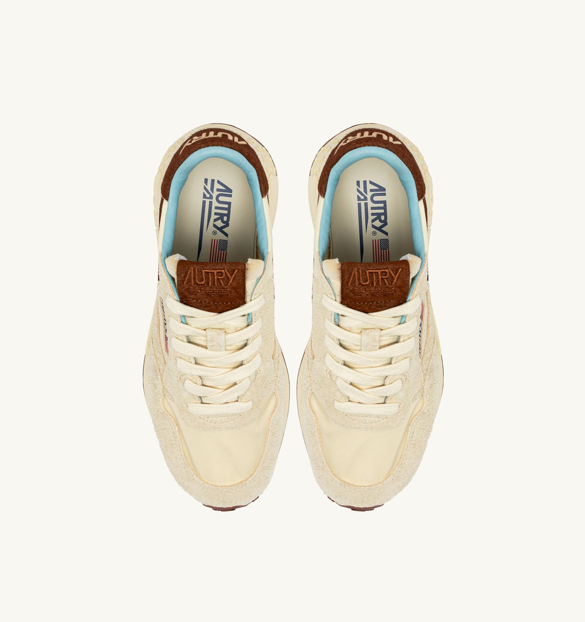 REELWIND LOW SNEAKERS IN NYLON AND SUEDE COLOR BROWN AND NUT - AUTRY Essential