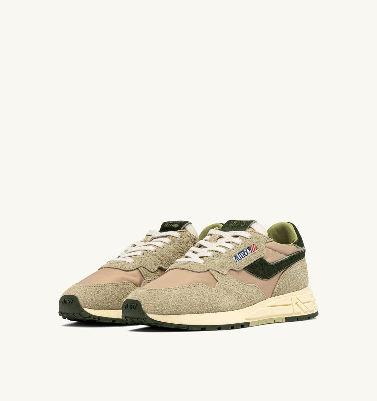 REELWIND LOW SNEAKERS IN NYLON AND SUEDE COLOR SPONGE AND GREEN - AUTRY Value