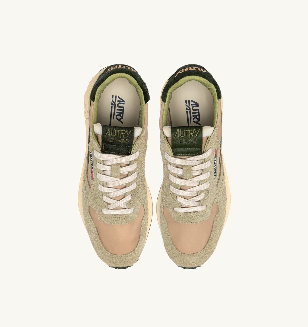 REELWIND LOW SNEAKERS IN NYLON AND SUEDE COLOR SPONGE AND GREEN - AUTRY Value