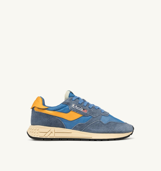 REELWIND LOW SNEAKERS IN CENBLE AND GOLD FUSION NYLON AND SUEDE - AUTRY Great Value