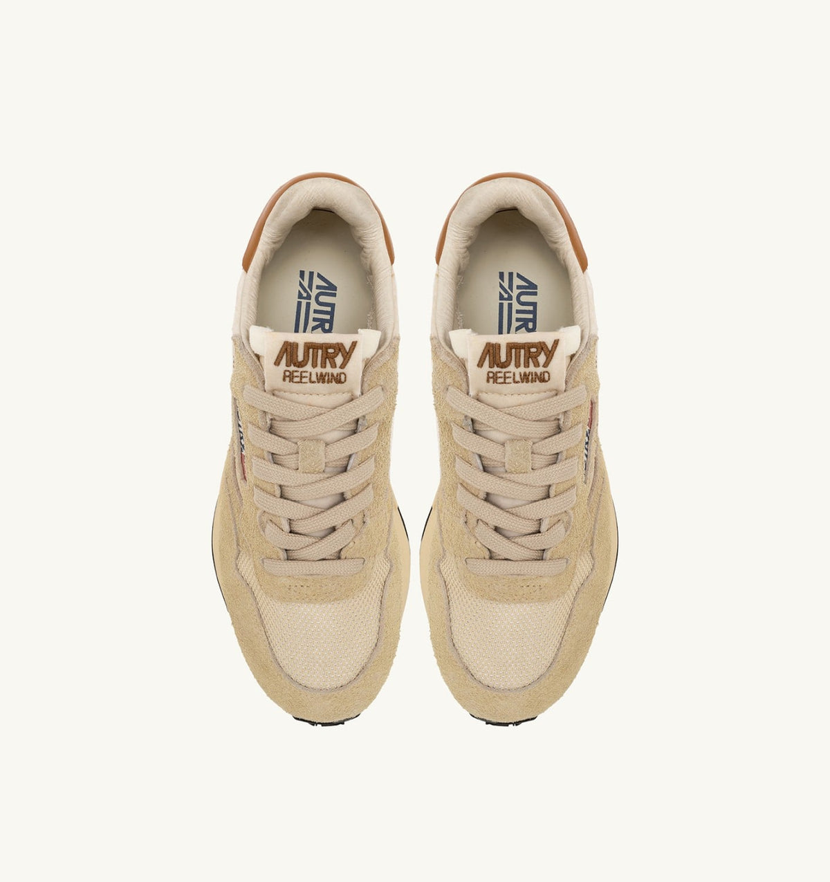 REELWIND LOW SNEAKERS IN ECRU AND CATHAY SPICE SUEDE AND NYLON - AUTRY Latest