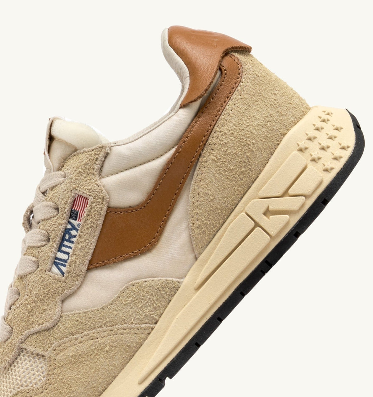 REELWIND LOW SNEAKERS IN ECRU AND CATHAY SPICE SUEDE AND NYLON - AUTRY Latest