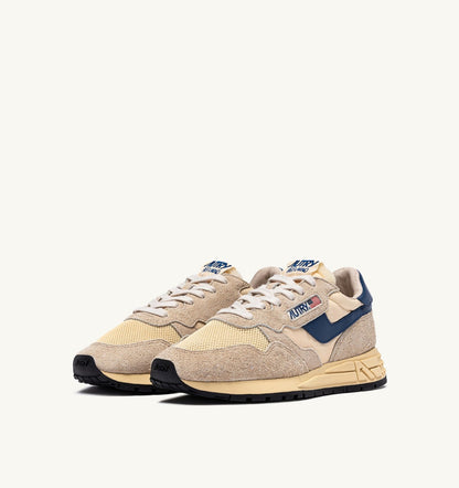 REELWIND LOW SNEAKERS IN NYLON SUEDE AND LEATHER COLOR ECRU AND ENSIGN BLUE - AUTRY Quality