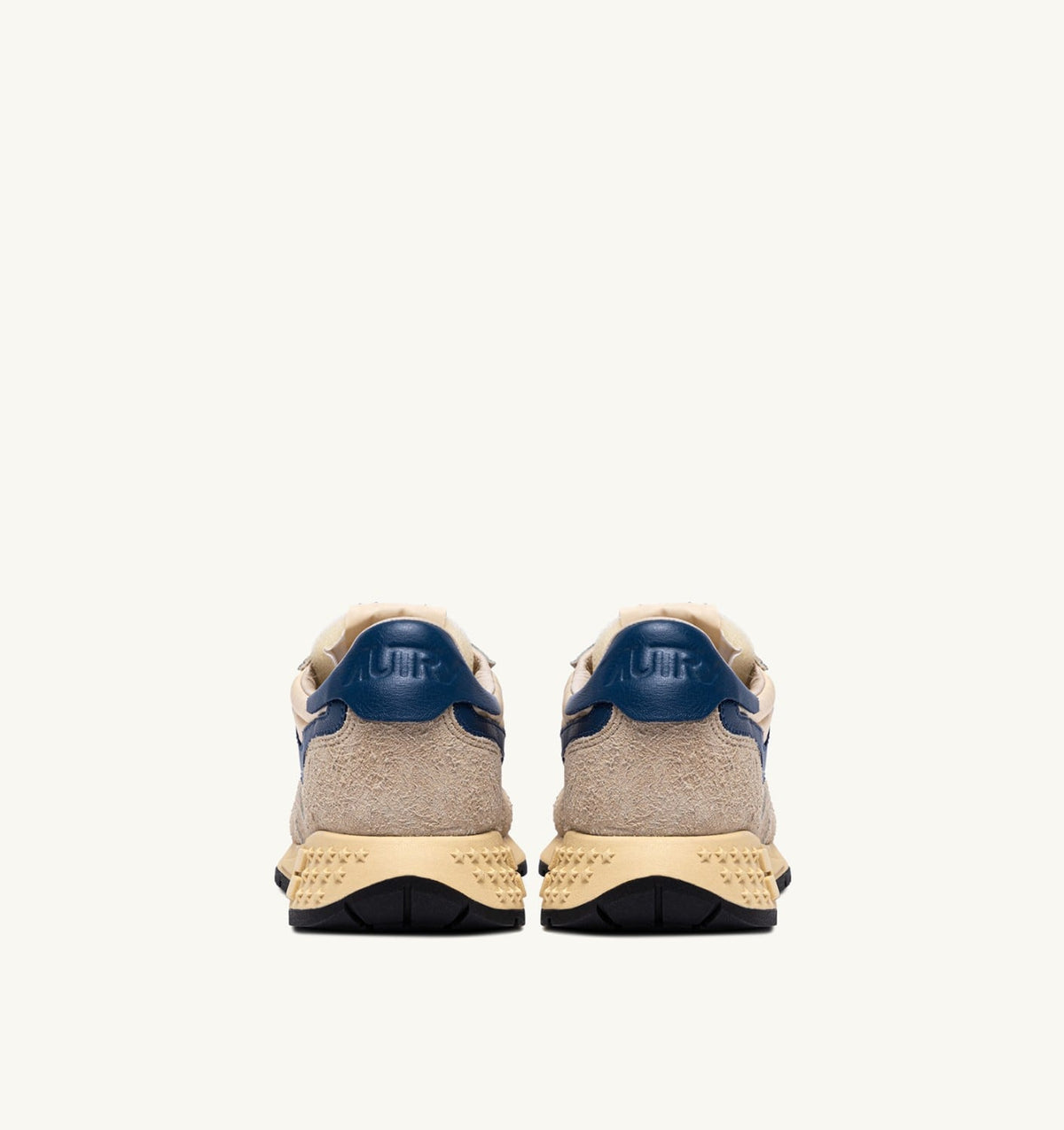 REELWIND LOW SNEAKERS IN NYLON SUEDE AND LEATHER COLOR ECRU AND ENSIGN BLUE - AUTRY Quality