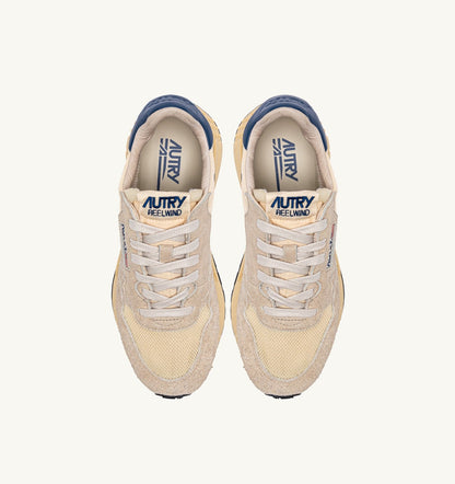 REELWIND LOW SNEAKERS IN NYLON SUEDE AND LEATHER COLOR ECRU AND ENSIGN BLUE - AUTRY Quality