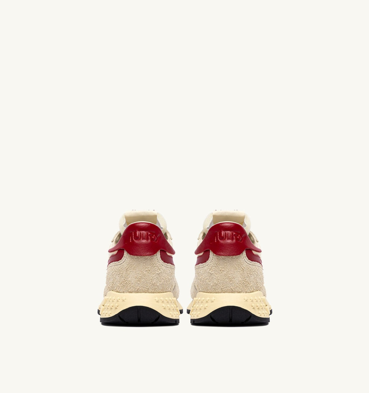 REELWIND LOW SNEAKERS IN ECRU AND RED NYLON AND SUEDE - AUTRY Classic