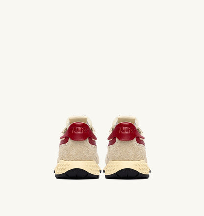 REELWIND LOW SNEAKERS IN ECRU AND RED NYLON AND SUEDE - AUTRY Classic