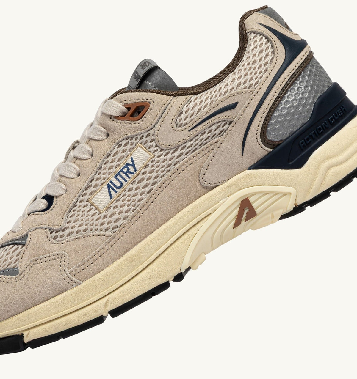 HYPERWAY SNEAKERS IN SAND AND SPA BLUE SUEDE AND MESH - AUTRY Everyday