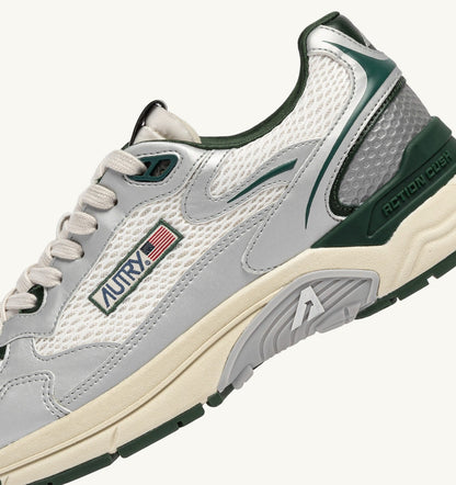 HYPERWAY SNEAKERS IN SILVER, WHISPER WHITE AND MOUNTAIN SYNTHETIC LEATHER AND MESH - AUTRY Everyday