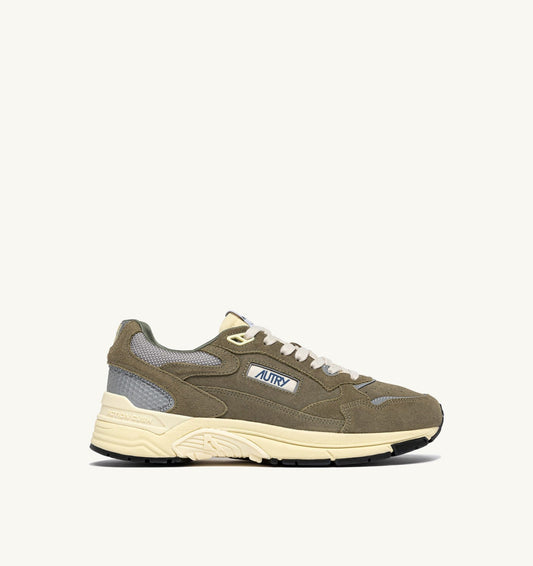 HYPERWAY SNEAKERS IN THYME AND SILVER MESH AND SUEDE - AUTRY Great Value