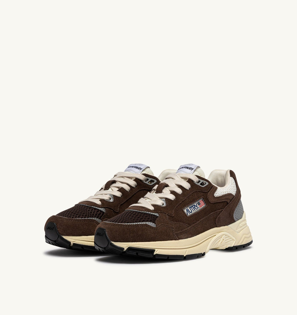 HYPERWAY SNEAKERS IN MARSHMALLOW AND TERRACOTTA SUEDE AND MESH - AUTRY Latest