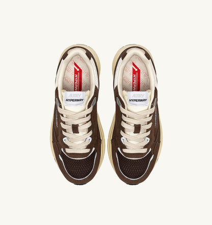 HYPERWAY SNEAKERS IN MARSHMALLOW AND TERRACOTTA SUEDE AND MESH - AUTRY Latest