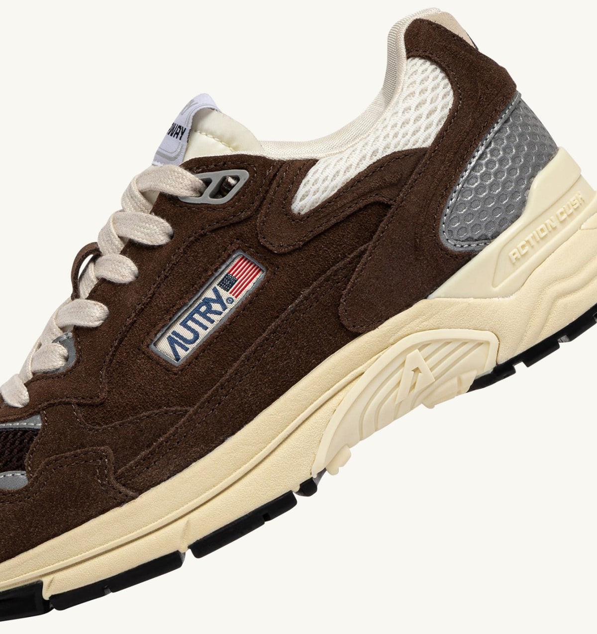 HYPERWAY SNEAKERS IN MARSHMALLOW AND TERRACOTTA SUEDE AND MESH - AUTRY Latest