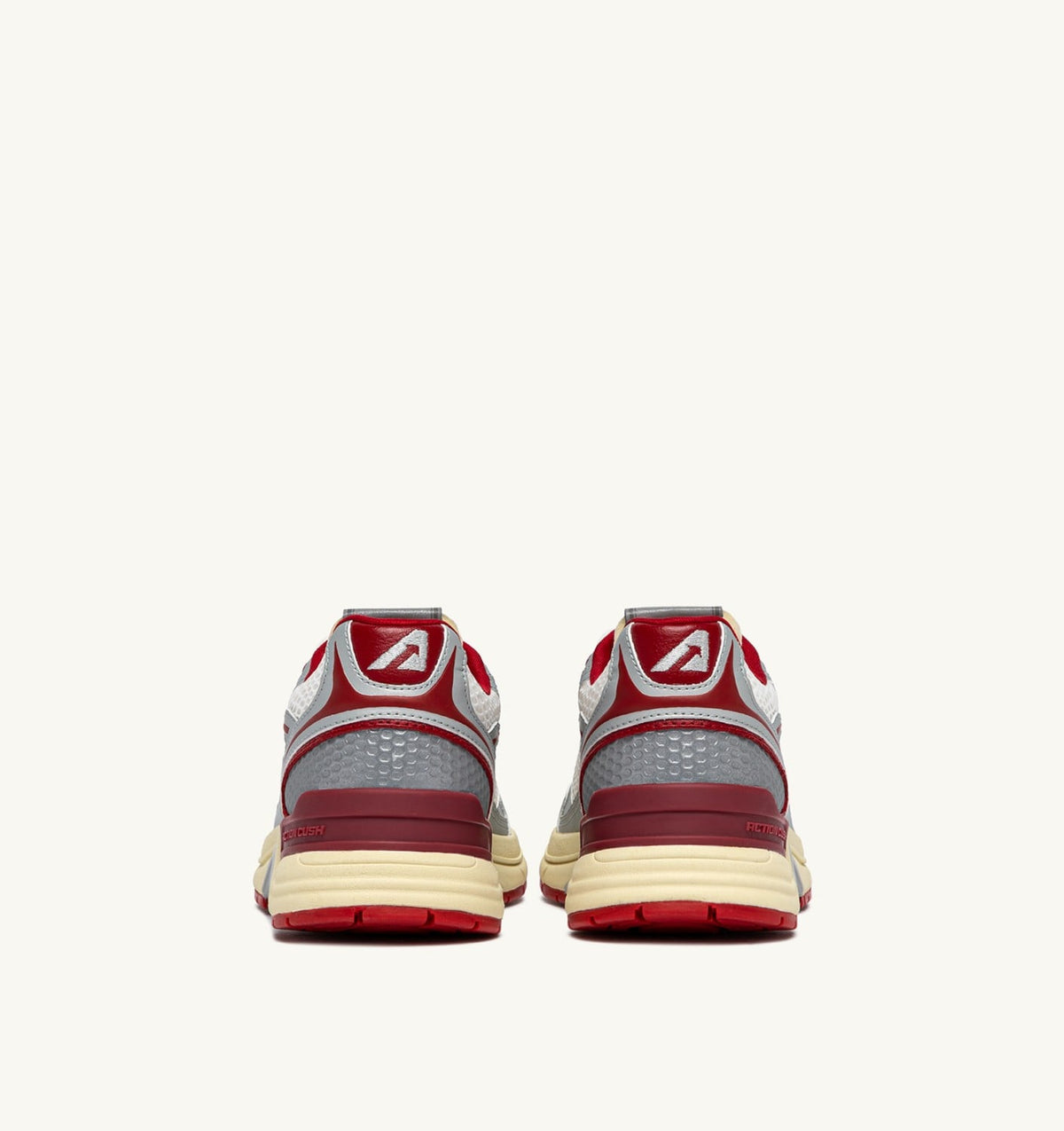 HYPERWAY SNEAKERS IN WHITE SILVER AND RED SYNTHETIC LEATHER AND MESH - AUTRY Great Value