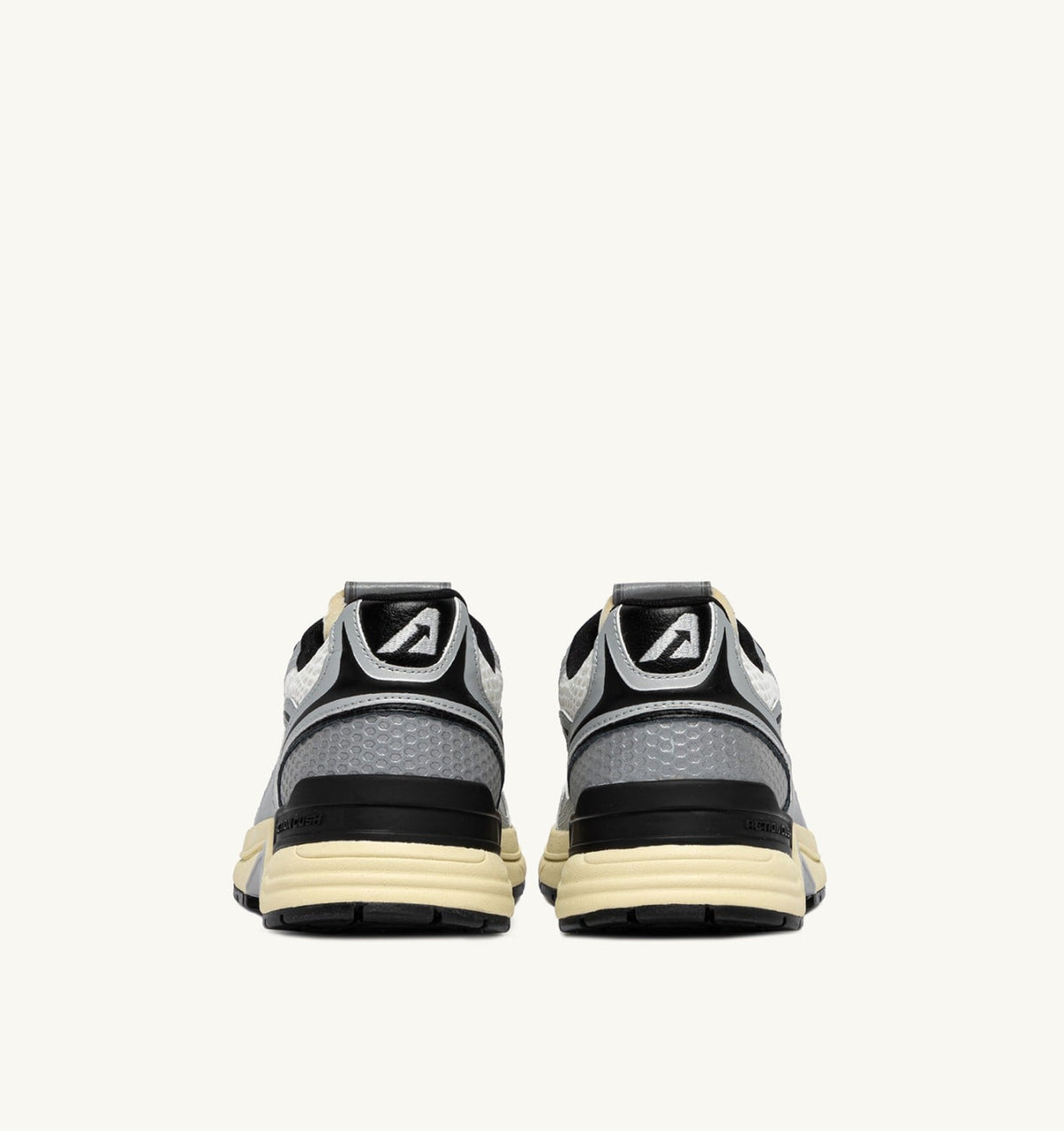 HYPERWAY SNEAKERS IN WHITE SILVER AND BLACK SYNTHETIC LEATHER AND MESH - AUTRY Quality