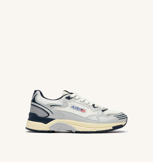 HYPERWAY SNEAKERS IN WHITE SILVER AND SPACE SYNTHETIC LEATHER AND MESH - AUTRY Classic
