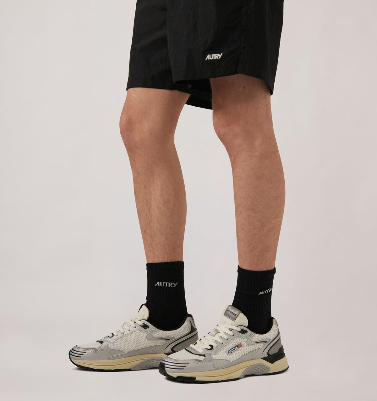 HYPERWAY SNEAKERS IN WHITE SILVER AND SPACE SYNTHETIC LEATHER AND MESH - AUTRY Classic