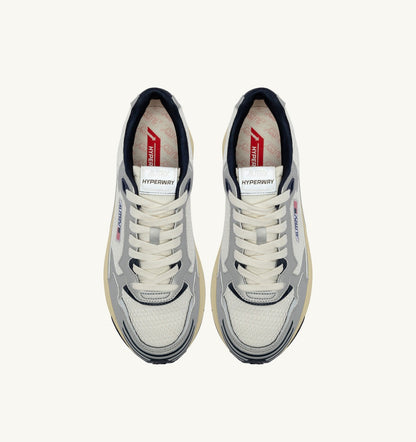 HYPERWAY SNEAKERS IN WHITE SILVER AND SPACE SYNTHETIC LEATHER AND MESH - AUTRY Classic