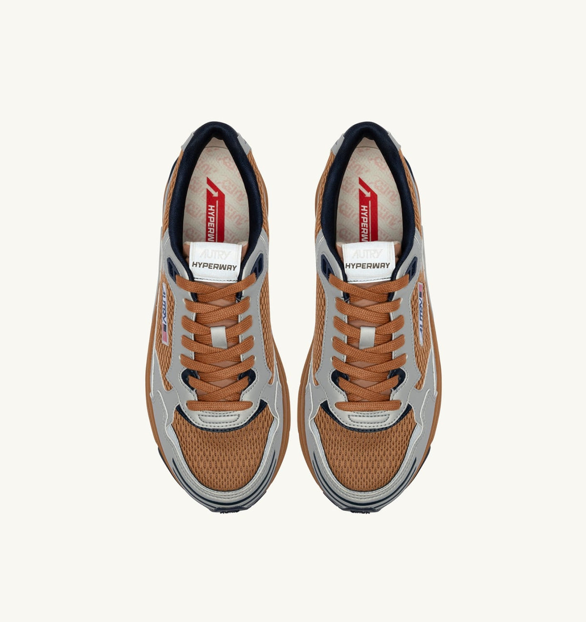HYPERWAY SNEAKERS IN SILVER BISCUIT AND SPACE SYNTHETIC LEATHER AND MESH - AUTRY Everyday
