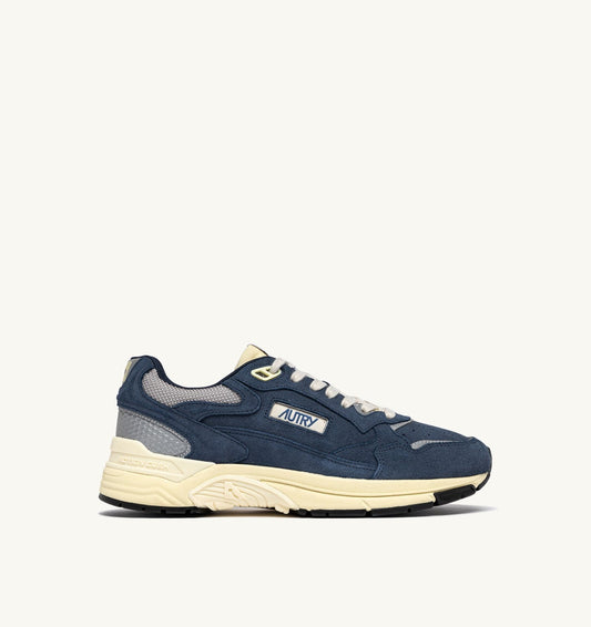 HYPERWAY SNEAKERS IN DENIM AND SILVER MESH AND SUEDE - AUTRY Great Value