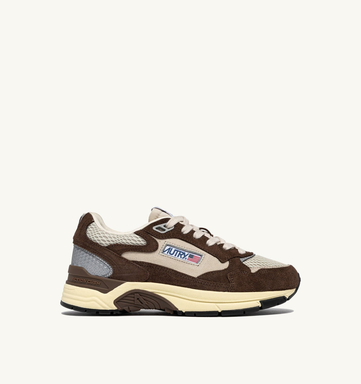 HYPERWAY SNEAKERS IN SAND AND BRICK RED MESH AND SUEDE - AUTRY Quality