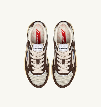 HYPERWAY SNEAKERS IN SAND AND BRICK RED MESH AND SUEDE - AUTRY Quality