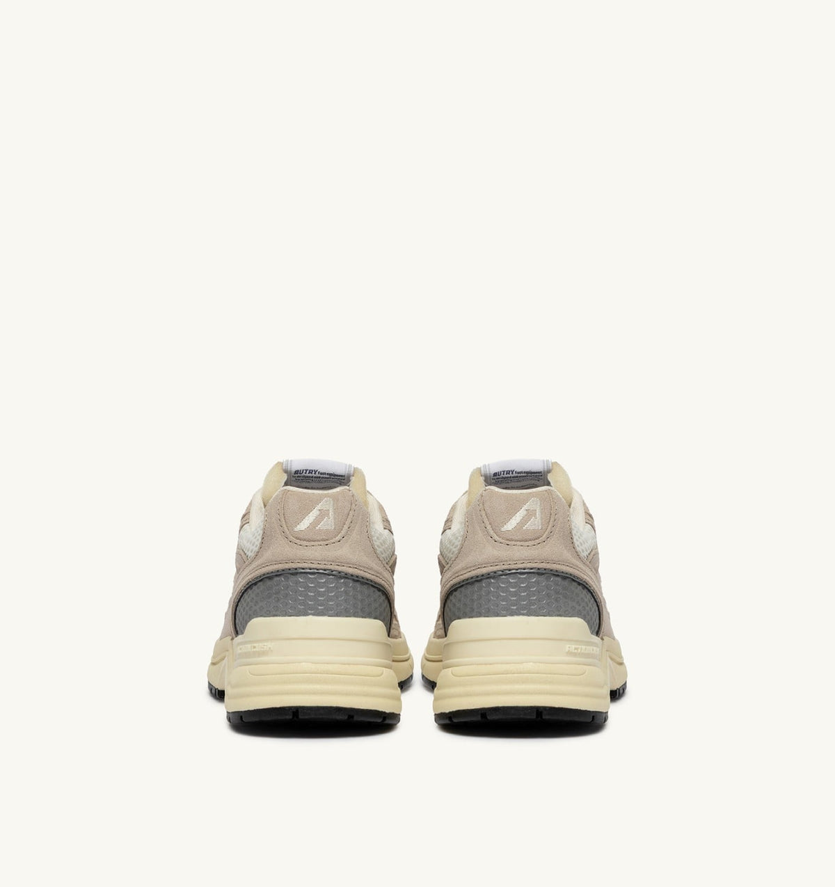 HYPERWAY SNEAKERS IN SAND BROWN AND SILVER-TONE SUEDE AND MESH - AUTRY Value