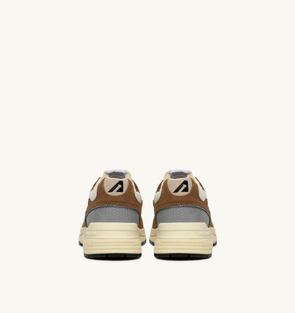 HYPERWAY SNEAKERS IN CIGAR AND SILVER MESH AND SUEDE - AUTRY Great Value