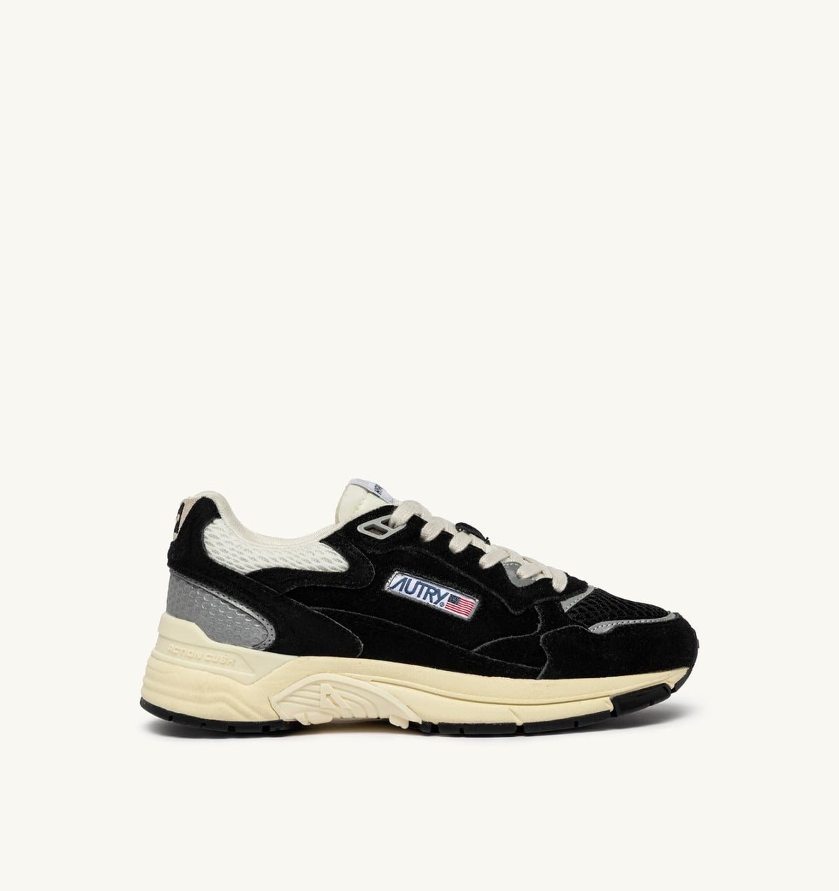 HYPERWAY SNEAKERS IN BLACK AND SILVER MESH AND SUEDE - AUTRY Latest