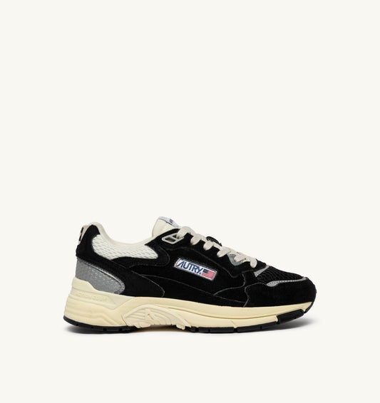 HYPERWAY SNEAKERS IN BLACK AND SILVER MESH AND SUEDE - AUTRY Latest