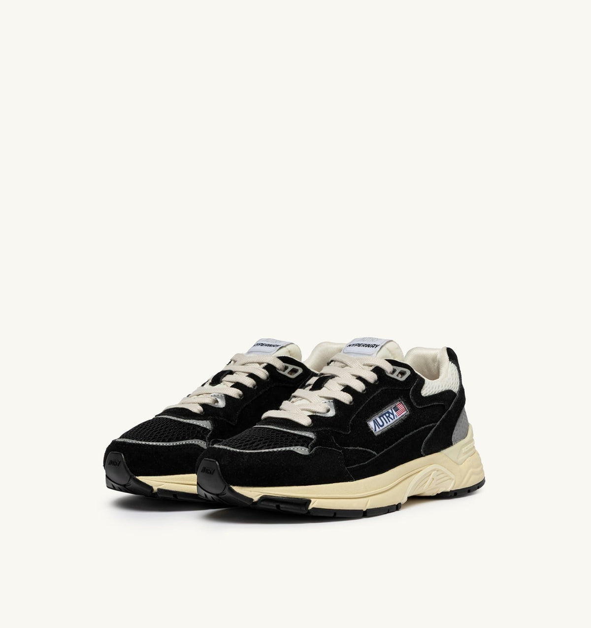 HYPERWAY SNEAKERS IN BLACK AND SILVER MESH AND SUEDE - AUTRY Latest