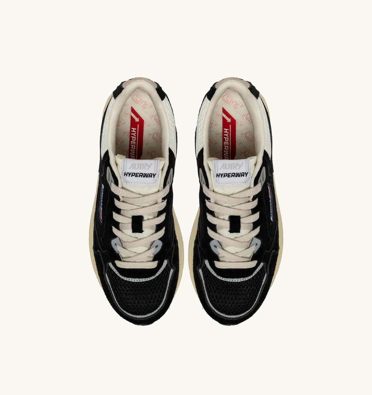 HYPERWAY SNEAKERS IN BLACK AND SILVER MESH AND SUEDE - AUTRY Latest